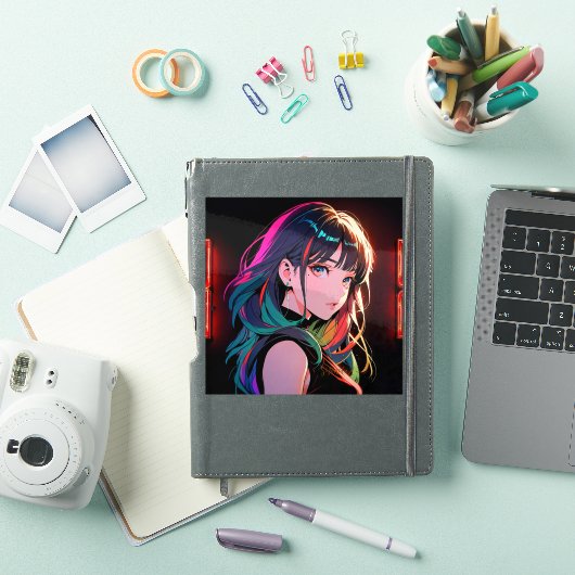 煌霞の少女【Radiant Haze Girl】セラミックタイル Sticker (iPad Cover)