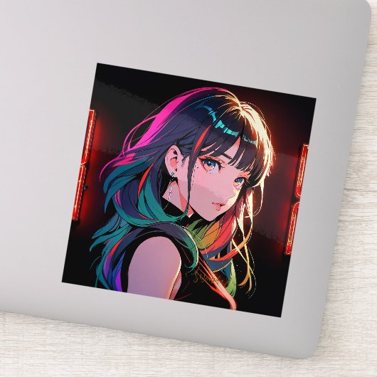 煌霞の少女【Radiant Haze Girl】セラミックタイル Sticker (Detail)