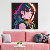 煌霞の少女【Radiant Haze Girl】  Canvas Afdruk (Insitu (Woonkamer))