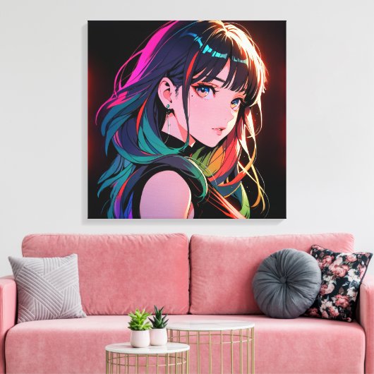 煌霞の少女【Radiant Haze Girl】  Canvas Afdruk (Insitu (Woonkamer))