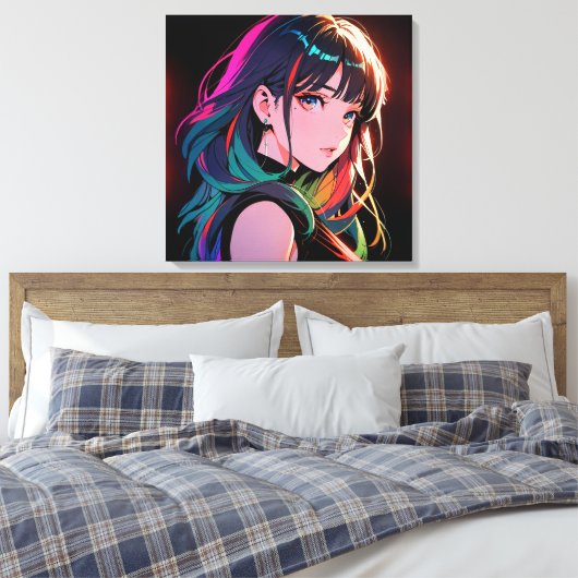 煌霞の少女【Radiant Haze Girl】  Canvas Afdruk (Insitu (Slaapkamer))