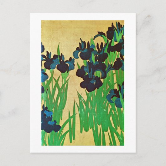 燕 子 花 (部 分), 光 Irises (detail), Kōrin, Japan Art. Briefkaart (Voorkant)