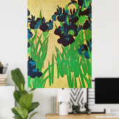 燕 子 花 (部 分), 光 Irises (detail), Kōrin, Japan Art. Poster (Thuiskantoor)