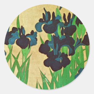 燕 子 花 (部 分), 光 Irises (detail), Kōrin, Japan Art. Ronde Sticker
