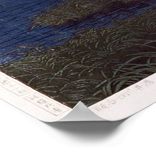 牛 堀 暮 れ, Avond te Ushibori, Hasui Kawase, Woodcut Poster (Hoek)