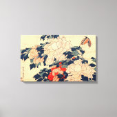 牡 と, 北 en Butterfly, Hokusai, Ukiyo-e Canvas Afdruk (Voorkant)
