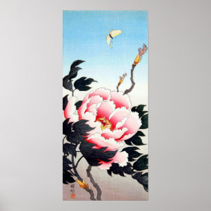 牡 丹 蝶, 古 Peony & Butterfly, Koson, Ukiyo-e Poster