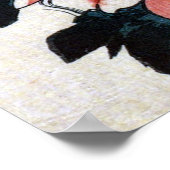 牡 丹 蝶, 広 en vlinder, Hiroshige, Ukiyo-e Poster (Hoek)