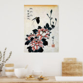 牡 丹 蝶, 広 en vlinder, Hiroshige, Ukiyo-e Poster (Keuken)