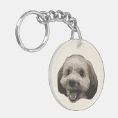 犬の笑顔と後ろ姿の両面アクリルキーホルダー SLEUTELHANGER (Voorkant Links)