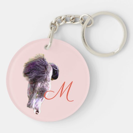 犬の笑顔と後ろ姿の両面アクリルキーホルダー SLEUTELHANGER (Achterkant)