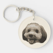 犬の笑顔と後ろ姿の両面アクリルキーホルダー SLEUTELHANGER (Voorkant)