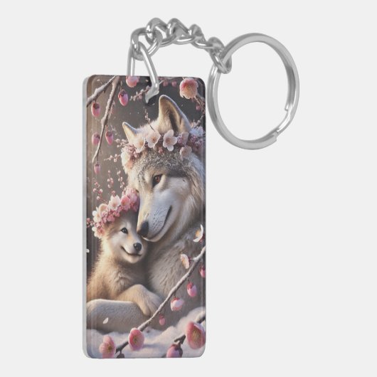 狼の親子 SLEUTELHANGER (Achterkant Links)