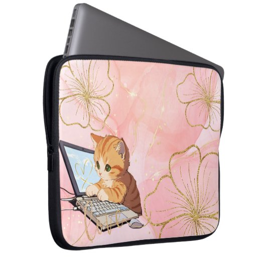 猫のラップトップケース LAPTOP SLEEVE (Voorkant Rechts)