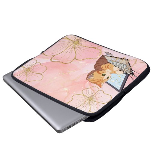 猫のラップトップケース LAPTOP SLEEVE (Voorkant onderkant)