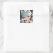 猫耳娘が見つめる　シール VIERKANTE STICKER (Tas)