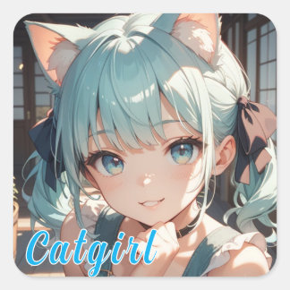 猫耳娘が見つめる シール VIERKANTE STICKER