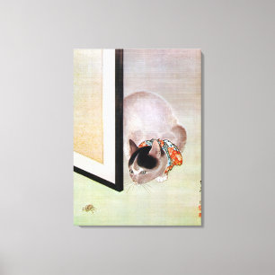 猫 と 蛛, 東 皐 Cat en Spider, Toko Canvas Afdruk