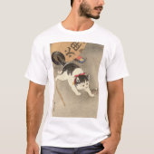 猫, 古 邨 Cat Catching Mouse, Ohara Koson, Ukiyo-e T-shirt (Voorkant)