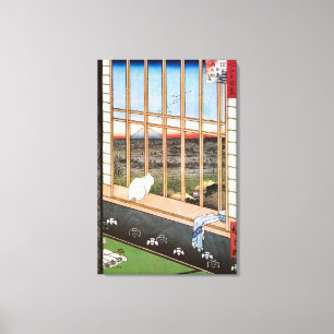 猫 富 山, 広 重 Cat en de berg Fuji, Hiroshige Canvas Afdruk