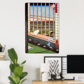 猫 富 山, 広 重 Cat en de berg Fuji, Hiroshige Poster (Thuiskantoor)