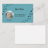 猫（飼い猫）の写真と名前が入れられる 名刺 VISITEKAARTJE (Voorkant / Achterkant)