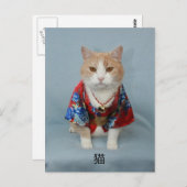 猫 BRIEFKAART (Voorkant / Achterkant)