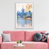 猿 澤 池, Sarusawa Pond, Hiroshi Yoshida, Woodcut Canvas Afdruk (Insitu (Woonkamer))