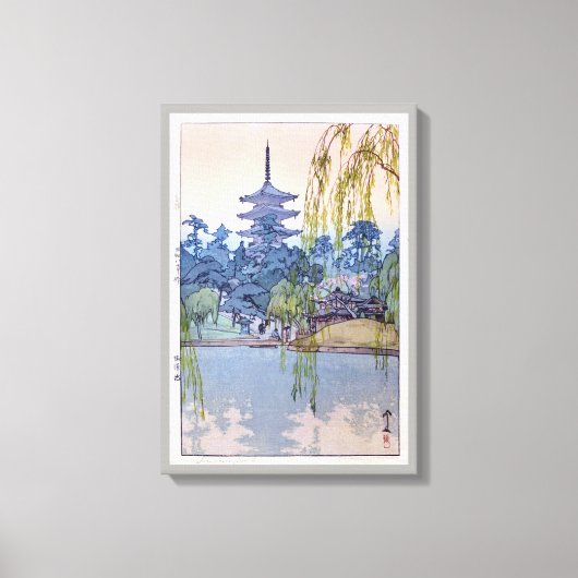 猿 澤 池, Sarusawa Pond, Hiroshi Yoshida, Woodcut Canvas Afdruk (Voorkant)