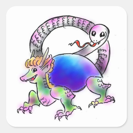 玄武ちゃん VIERKANTE STICKER (Voorkant)