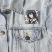 田中さやかオリジナル缶バッジ VIERKANTE BUTTON 5,1 CM (In situ)