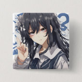 田中さやかオリジナル缶バッジ VIERKANTE BUTTON 5,1 CM (Voorkant)