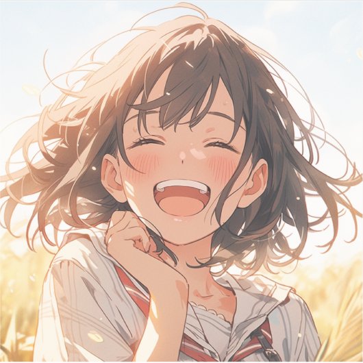 田舎娘アイコン/Country Girl icon Seal | 東京娘 GenerartiveAI Sticker (Voorkant)