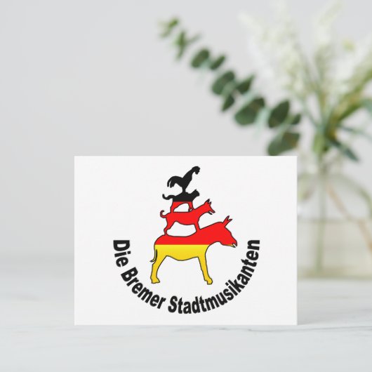町のミュージシャンズオブブレーメン BRIEFKAART (Staand voorkant)