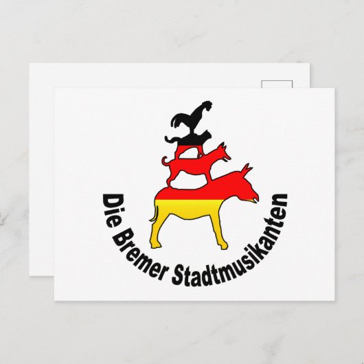 町のミュージシャンズオブブレーメン BRIEFKAART (Voorkant / Achterkant)