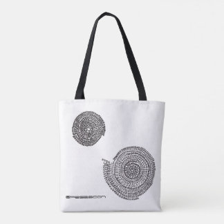 白地に「縁結曼荼羅」と象 TOTE BAG