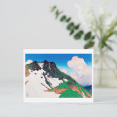 白 馬 岳 Asahi Peak Seen uit Mt. Hakuba, Hasui Briefkaart (Staand voorkant)