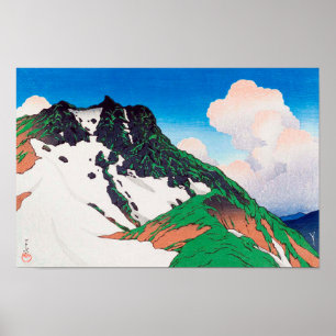 白 馬 岳 Asahi Peak Seen uit Mt. Hakuba, Hasui Poster