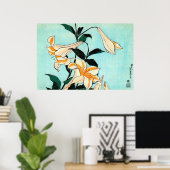 百 合, 北 Lily, Hokusai, Ukiyo-e Poster (Thuiskantoor)