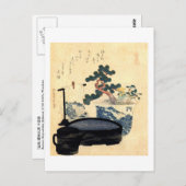 盆 栽, 北 Bonsai, Hokusai, Ukiyo-e Briefkaart (Voorkant / Achterkant)