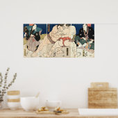 相 撲, 国 Smou worsteling, Kunisada Poster (Keuken)