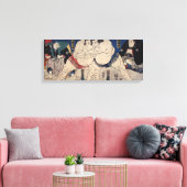 相 撲, 国 Sumo Wrestling, Kuniyoshi, Ukiyo-e Canvas Afdruk (Insitu (Woonkamer))