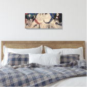相 撲, 国 Sumo Wrestling, Kuniyoshi, Ukiyo-e Canvas Afdruk (Insitu (Slaapkamer))