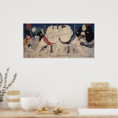 相 撲, 国 Sumo Wrestling, Kuniyoshi, Ukiyo-e Poster (Keuken)