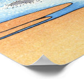 相 江 島, 北 Uitzicht Mt. Fuji uit Enoshima, Hokusai Poster (Hoek)