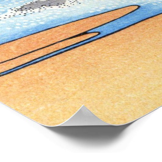 相 江 島, 北 Uitzicht Mt. Fuji uit Enoshima, Hokusai Poster (Hoek)