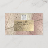 真 珠セよBのう8888888888888nogなピア色の金ゴールドホイルの植物の敏感上がりました名 Visitekaartje (Achterkant)