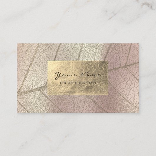 真 珠セよBのう8888888888888nogなピア色の金ゴールドホイルの植物の敏感上がりました名 Visitekaartje (Voorkant)