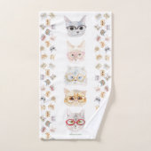 眼鏡猫(cat with glasses/gato com óculos) bad handdoek (Handdoek)