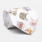 眼 猫 (kat met bril/gato com óculos) stropdas (Opgerold)